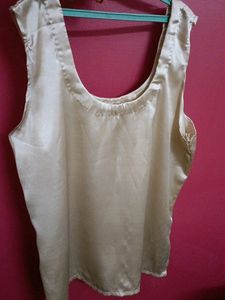 Golden Satin Hand Stitched Top