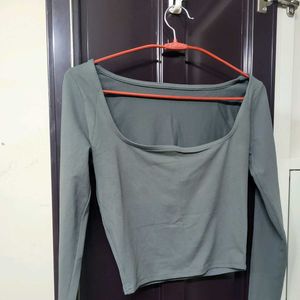 Square Neck Long Sleeve Top