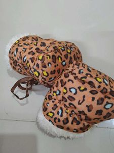Cute Leopard Print Baby Booties