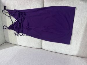 Purple Backless Mini Dress