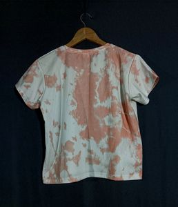 Peach &amp; White Tee