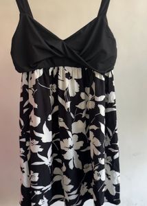 Shein Floral Black And White Dress, Brand New
