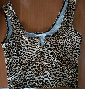 Leopard Print Crop Tank Top