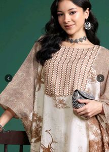 Animal Print Kaftan With Plazzo