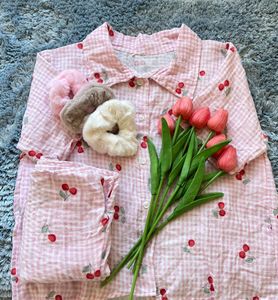 Cute Cherry Print Pajama Set