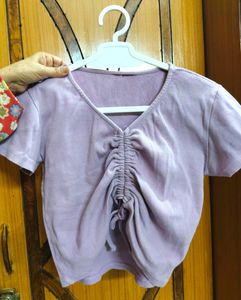 Lavender Scrunched Crop Top