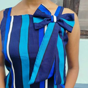 Cute Striped Bow Top