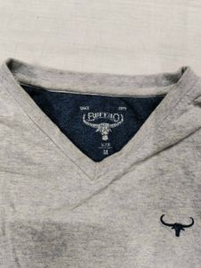 100% Cotton V-neck Long Sleeve T-Shirt