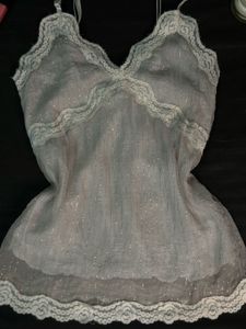 Fairycore Lace Silver Top