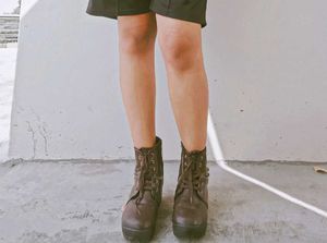 Coffee Brown Casual Lace Up Ankle Boots 👢