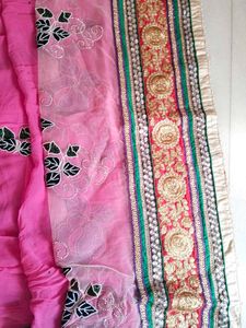 Ghagra Style Saree With Blouse Piece