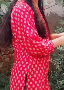 Red Printed Kurta