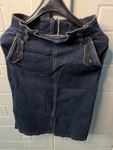 Denim Skirt with Unique Pocket Detail