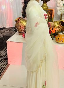 Elegant Off White Embroidered Garara Set