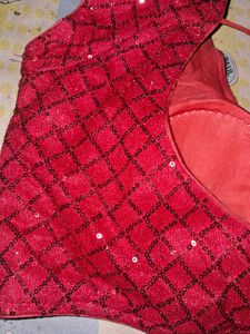 Red Sequin Blouse