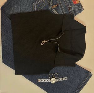 Black Zip-Up Top