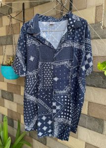 Blue Patterned Shirt For Men/Women