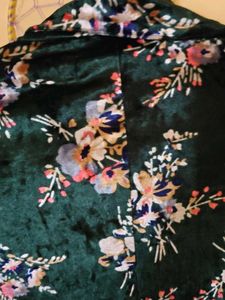 Sassafras Green Floral Velvet Jacket