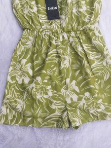 Floral Green Playsuit