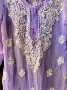 Lavender Embroidered Kurta