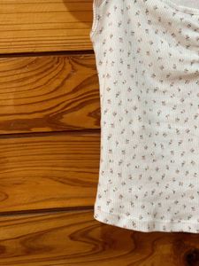 H&amp;M Floral Square Neck Top