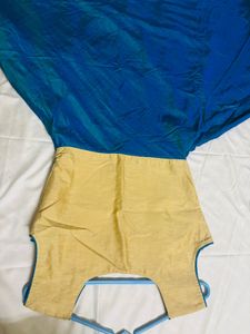 Elegant Blue &amp; Gold Embroidered Dress