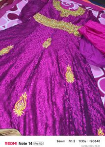Purple &amp; Gold Embroidered Top