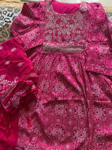 Pink Embroidered Anarkali Suit