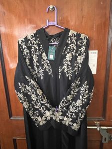 Elegant Black Embroidered burkha