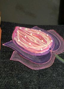 Hand Painted Floral Tote Bag