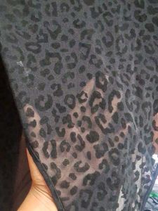 Black Leopard Printed High Neck Bodysuits