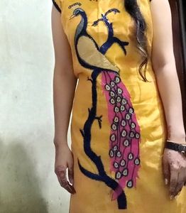 Peacock Design Full Length Kurti