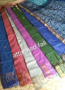 6Brand new Bandhani cotton silk golden border sare