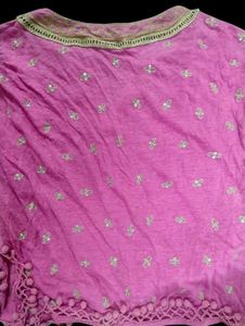 Pink Embroidered Tunic Top