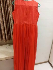 Orange Gold-Embroidered Dress