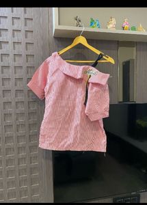 Striped One-Shoulder Top