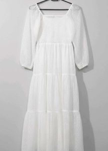 White korean long frock