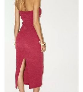 ZARA textured bandeau midi dress