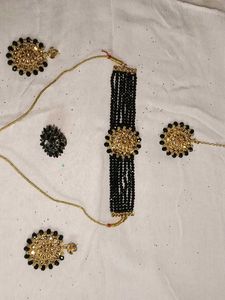 Elegant Black & Gold Jewelry Set