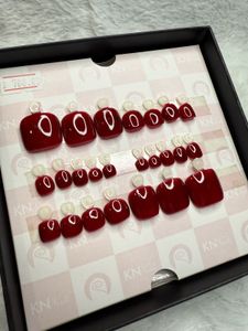 (sale)Maroon Press On Nails 4 Ur Toes- Leg