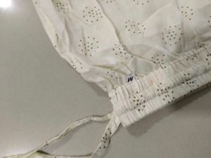 Tiered White Cotton Sharara