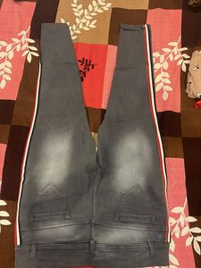Denim Faded Grey Ankle Jeans