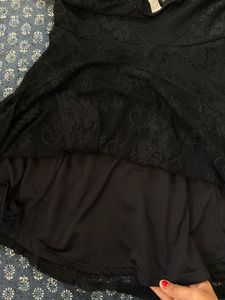 Elegant Black Lace Skater Dress