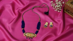 Blue kundan Set