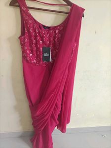 Indya Pink Pre-Draped Saree Dress