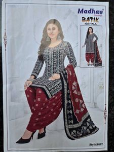 Elegant Batik Patiala Suit Material.