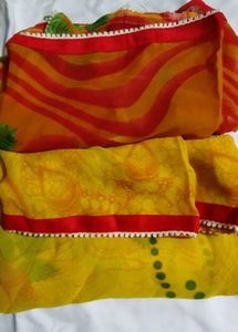 Floral Print Scarf Saree