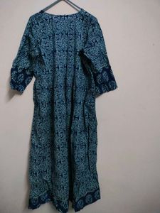 Blue Printed Maxi Dress