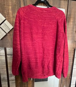 Red Knit Pullover Sweater
