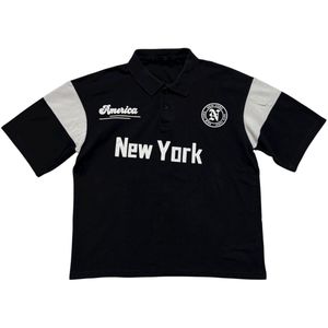 Oversized Balck Polo T-shirt